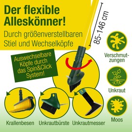 Gardi REX Weed Brush Replacement Head - Brush Cutter - Gardening Joint Scraper - Weed Scraper with Metal Spur - Joint Brush for Removing Grass and Moss from Panel Joints