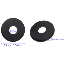 HAJXZH 2pcs Wall Split Flange ABS Plumbing Cover Plates Self-Adhesive Escutcheon Plate Cover for Water Pipe Faucet Decoration Accessories (26mm / 1.02inch Black)