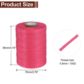 QUARKZMAN Flaches Leder-Nähgewachstes Faden, 780m / 853 Yards Wachs-Polyester-Schnur, 0,8mm Gewachstes Nähgarn für Lederhandwerk, Buchbinden, geflochtene Armbänder, Pfirsich