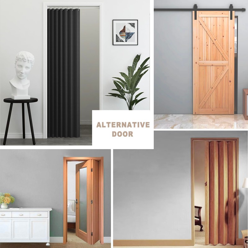 Vatge Doorway Curtains Privacy - Black Curtains for Closets Without