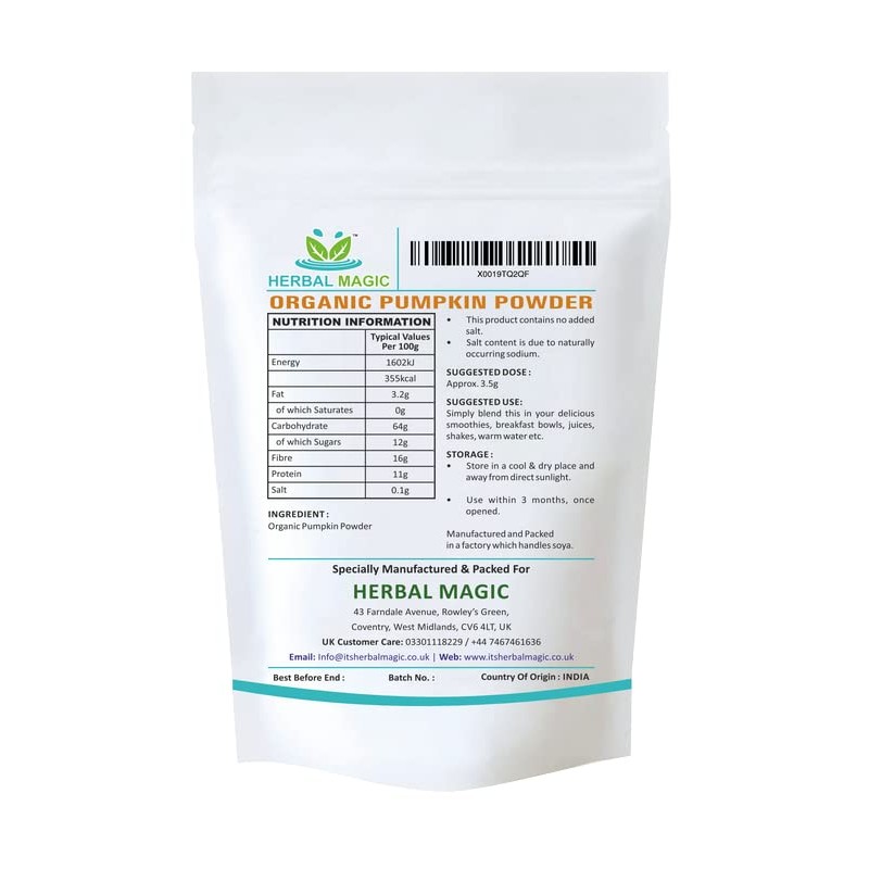 Herbal Magic's Organic Pumpkin Fruit Powder-Ideal thickener in soups,sauces and