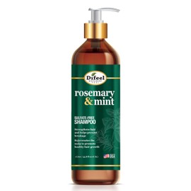 Difeel Champú fortalecedor de menta y romero con biotina 33.8 oz. - Fabricado con aceite de romero natural para el crecimiento del cabello, champú sin sulfato.