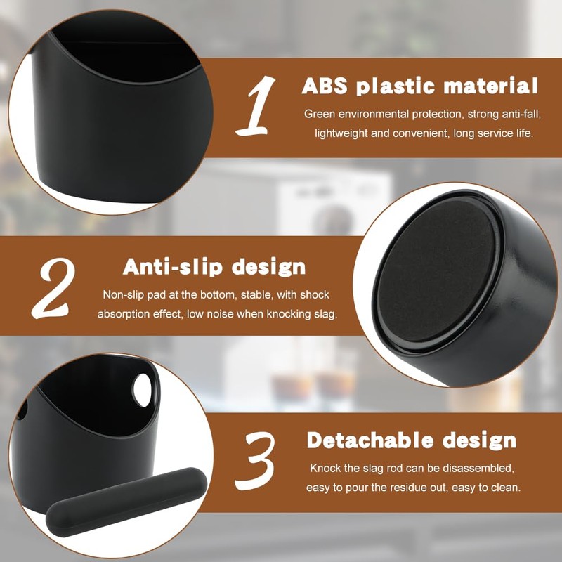 Coffee Knock Box, 4.3-Inch Espresso Grounds Knock Box