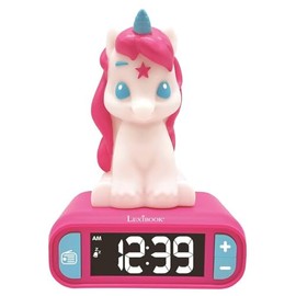 LEXiBOOK - Unicorn Digital Alarm Clock for Kids with Night Light, Snooze and Unicorn Sound Effects, Childrens Clock, Luminous Unicorn, Pink Colour - RL800UNI