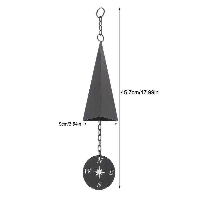 3-Tone Wind Chimes with Compass Iron Triangle Decor for Indoor