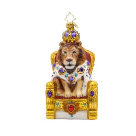 Christopher Radko Hand-Crafted European Glass Christmas Tree Decorative Ornament, Regal Lion Majesty