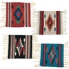 Southwest Handwoven Chimayo Wool Style Mats. Perfect for Rustic Decoration