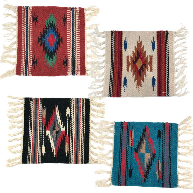 Southwest Handwoven Chimayo Wool Style Mats. Perfect for Rustic Decoration
