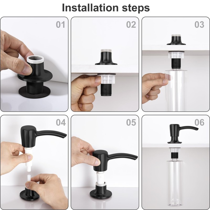 GAGALIFE Kitchen Sink Soap Dispenser with 17 OZ Large Bottle