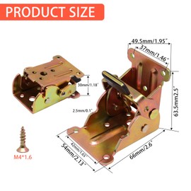 GDFYMI Heavy Duty Folding Brackets, Self Locking Folding Table Leg Bracket Workbench Support Legs Hinges with Screws (4 Pcs, Colored zinc)