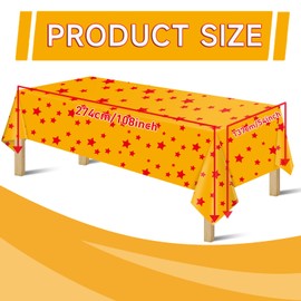 byojia Anime Plastic Tablecloths for Rectangle Tables, Plastic Table Cover Disposable Red Stars Table Cloth for Party Decor Supplies Birthday Themed Party Decoration(54 x108) (16)