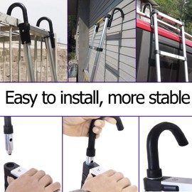 ZanGe Portable Extension Aluminum Telescopic Collapsible Lightweight Ladder 13-Tread, DIY 16.5FT Folding Climb Type Step Ladder Builders Multi Purpose Extension Home Garage Portable with Roof Hooks