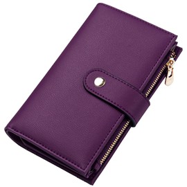 yiijay Womens Wallet RFID Blocking Vegan Leather Trifold Clutch Credit Card Holder Ladies Travel Wallet Purse with Pen Holder
