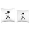 Camera tripod photography picture frame Throw Pillow