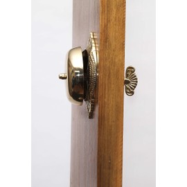 A29 Victorian Wireless Twist Doorbell, Solid Brass Mechanical Chime in Polished Lacquered Finish - Vintage Doorbell for Homes with Manual Hand Turn Chime, Decorative Classic Design, Easy Installation