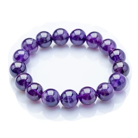 Kyozudou Amethyst Deep Purple Bracelet Women's Natural Stone Power Stone (AAA12mm)