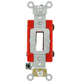 Leviton 1224-2W 20 Amp, 120/277 Volt, Toggle 4-Way AC Quiet Switch, Extra Heavy Duty Grade, Self Grounding, Back and Side Wired, White