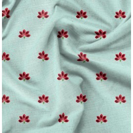 Soimoi Green Poly Crepe Fabric Artistic Floral Print Fabric BTY 52 Inch Wide