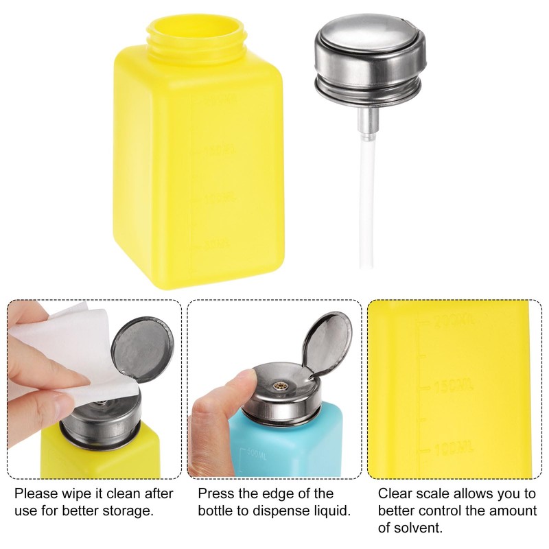 HARFINGTON 4PCS 200ML(6.8oz) Push Down Alcohol Dispenser Pump Liquid Press