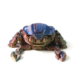 WUALAIER 3D Printed Cyber Crab 3D Animals Toys 3D Printer Toys Eco Friendly PLA Material Flexible Joints Movable Crab Shell Non Toxic Collectible Toy（Red-Blue-Green）