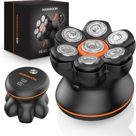 7D Head Shaver for Bald Men, 1 Box Waterproof Electric Razor with Flexible Blades, Cordless Rechargeable & Long Battery Life Shaver,  Wet & Dry Use Razors, Cordless Portable Shaver