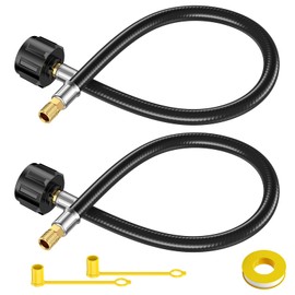 2PCS 15 Inch RV Propane Tank Hose Replacement with 1/4" Male NPT Adapter (Not Male Inverted), Camper Propane Hose for 2-Stage Auto Changeover Regulator, Gas Dual Propane Tank Connection Kit
