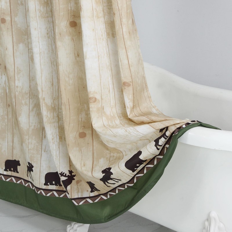 BESTRIPES Stall Fabric Shower Curtain, 54 inch Bear Shower Curtain,