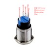 ZOYSEAY Horn Push Button Switch with Blue LED Backlit Symbol,