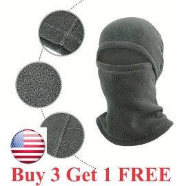 Unbranded Winter Windproof Fleece Ski Mask Balaclava Headwear Unisex Neck Gaiter Scarf - thin gray