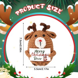 Crochet Elk, Premium Cotton Thread Crochet Positive Reindeer Crochet Positive Animal Gifts Positive Knitted Dolls Perfect Christmas Celebration Toys Gifts for Family and Friends