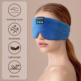 Joythink Sleep Headphones Bluetooth Headband Sleeping Eye Mask Soft Wireless Sleep Headphones for Women Men Speaker, Bluetooth Earbuds for Side Sleeper Travel Meditation Music Mask Cool Unique Gifts