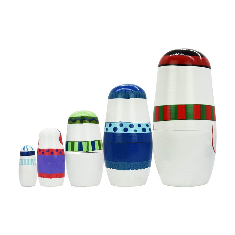 5 Piece Nesting Dolls Wooden Russian Matryoshka Doll Cute Handmade