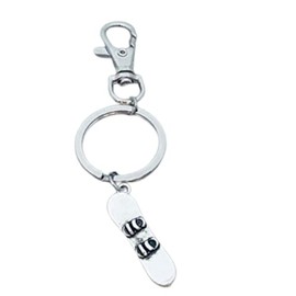 Snowboard Charm Keychain, Unisex Snowboarding Jewelry, Snowboarder Gift, Zipper Pull Charm Key Ring for Boys and Girls