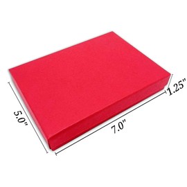 RJ Displays 15 Pack Matte Red Cotton Filled Paper Cardboard Jewelry Necklaces, Bracelets, Jewelry Sets, Watches Jewelry Gift Packaging Box and Retail Displays Size: 7" x 5" x 1-1/8" Inch