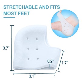 Fonyiunce 2 Paar Silikon Fersenpolster, Gel fersenpolster Silikon Pads, tmungsaktiv Fersensporn Einlagen Fersenschutz für Schuhe, Fersenkissen zur Linderung Fersenschmerzen Trockene Rissige