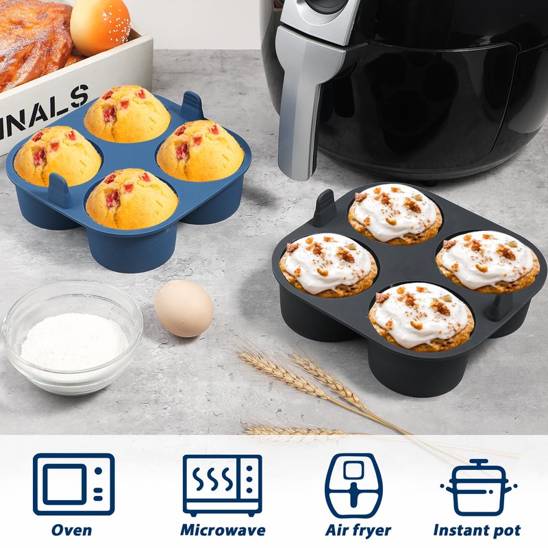 Webake 2PCS Jumbo Silicone Air Fryer Muffin Pan for Baking,