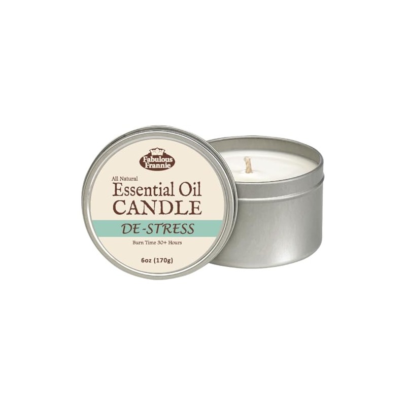 Fabulous Frannie De-Stress Aromatherapy All-Natural Soy Candles Cotton Wick High