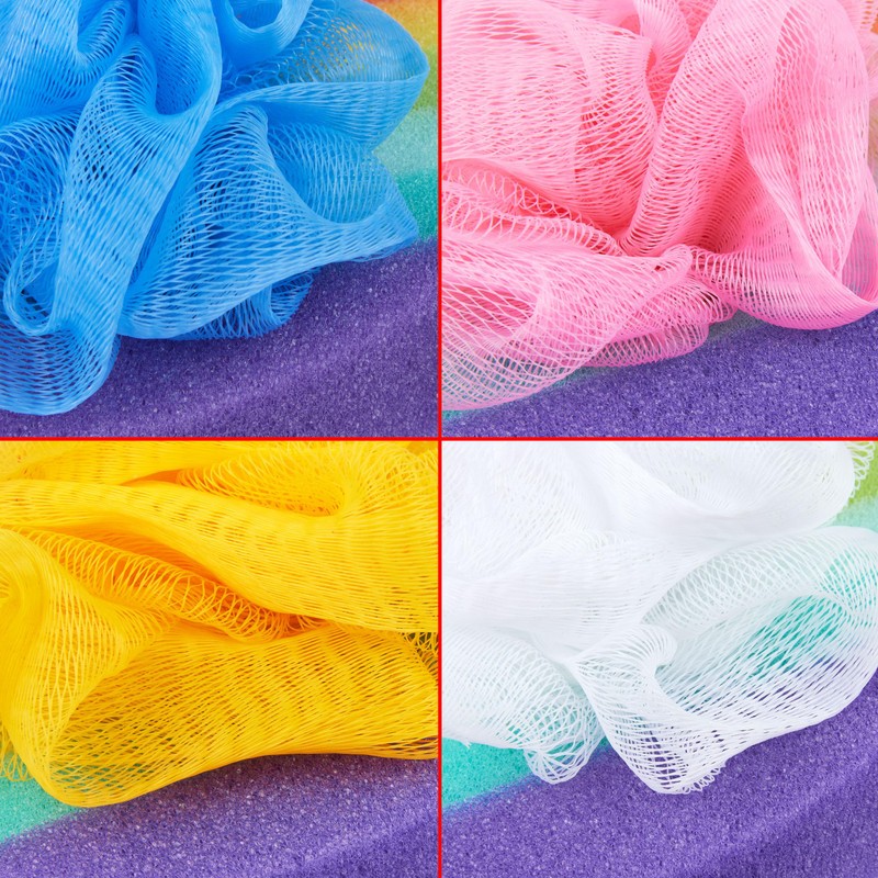 BRUBAKER Set of 4 Bath Sponge Shower Sponge Rainbow Fish