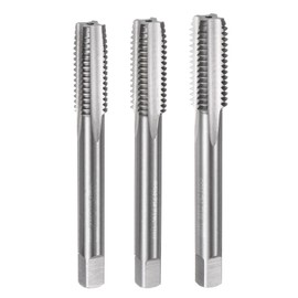 sourcing map 3pcs Metric Hand Tap Set, M12 x 1.75 Taper/Plug/Bottom Thread Screw Taps, High Speed Steel Hand Threading Tapping Tool Kit