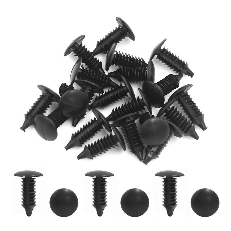 uxcell 20pcs Black Vehicle Car Plastic Rivets Trim Fastener Door