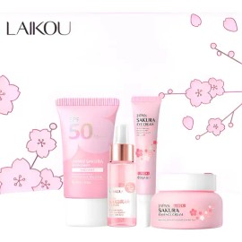 Set Cuidado Facial Laikou Sakura 4pcs Con Protector Solar                                                                                             