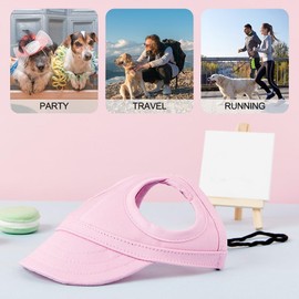 Pet Baseball, Dog Baseball Hat with Neck Strap Adjustable Pet Dog Cat Summer Travel Outdoor Baseball Hat Visor Sunbonnet Outfit (pet hat Powder)