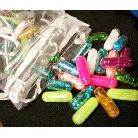 Vamped By Vivian 20 Colorful Glitter Pills in Pouch ~ Sparkle Capsules ~ Bachelorette Party Favor