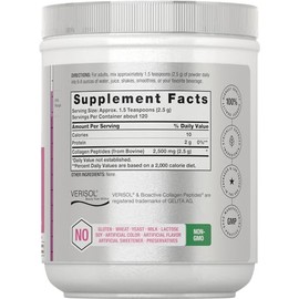 Rejuvenecedor de piel Horbäach con Verisol 10.58 oz | Polvo de péptido de colágeno bioactivo | Tipos I y III | Suplemento sin OMG, sin gluten