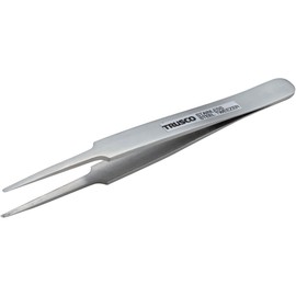TRUSCO TSP-71 High Precision Stainless Steel Tweezers, 4.7 inches (120 mm), Round Tip