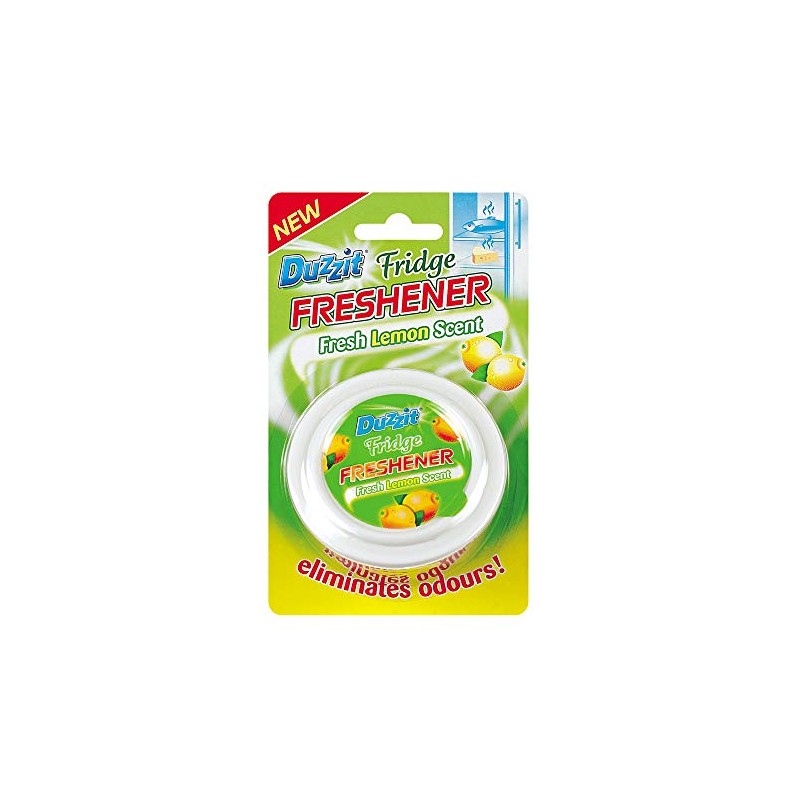 Duzzit 4 x Fridge Freshener Fresh Lemon Scented Fridge Deodoriser