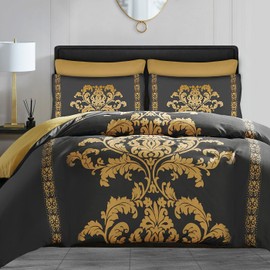 Lazzaro Double Duvet Set - Premium Microfiber Reversible Duvet Cover Double (200 x 200 cm) 3 PCs - Ultra Soft & Hypoallergenic Double Duvet Cover With 2 Pillow Cases