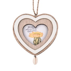 Wooden Heart Picture Frame Ornament for Wall Tree Home Decoration for Party Wedding Decor Hanging Photo Ornament