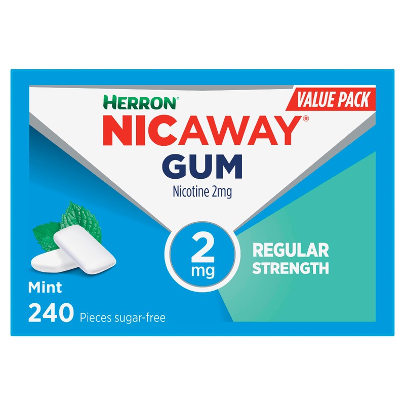 Nicaway 2mg Stop Smoking Mint Gum (Pack of 240)