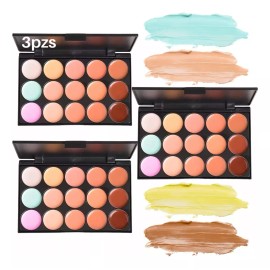 Mafab 3 Piezas Paleta De 15 Correctores Granos Maquillaje Contorno
